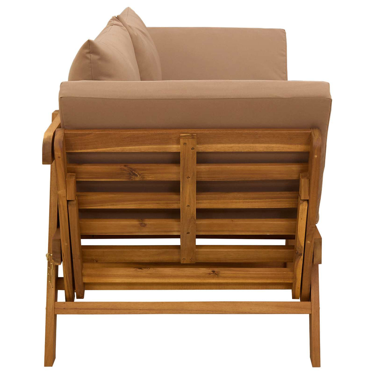 3-in-1 garden bench with cushions Solid Acacia Wood Natural