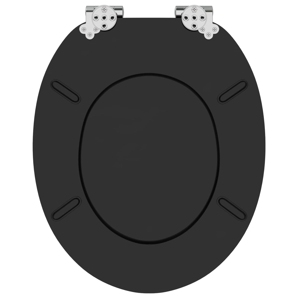 Soft-Close Toilet Seat Black 44 x 38 cm MDF board