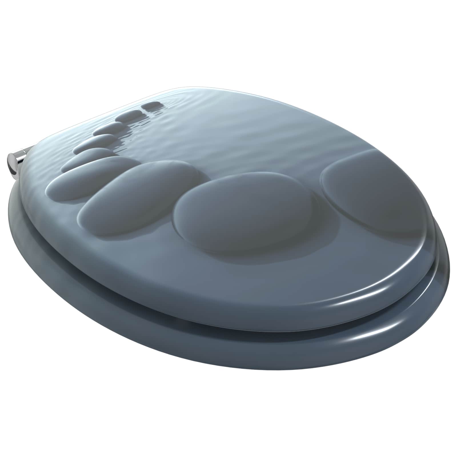 Soft-Close Toilet Seat Grey 44 x 38 cm MDF board