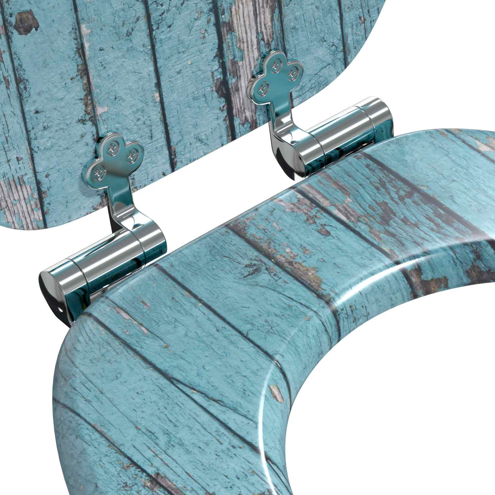 Soft-Close Toilet Seat Blue 44 x 38 cm MDF board