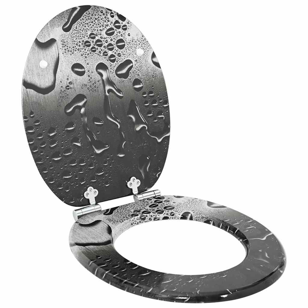 Soft-Close Toilet Seat Grey 44 x 38 cm MDF board
