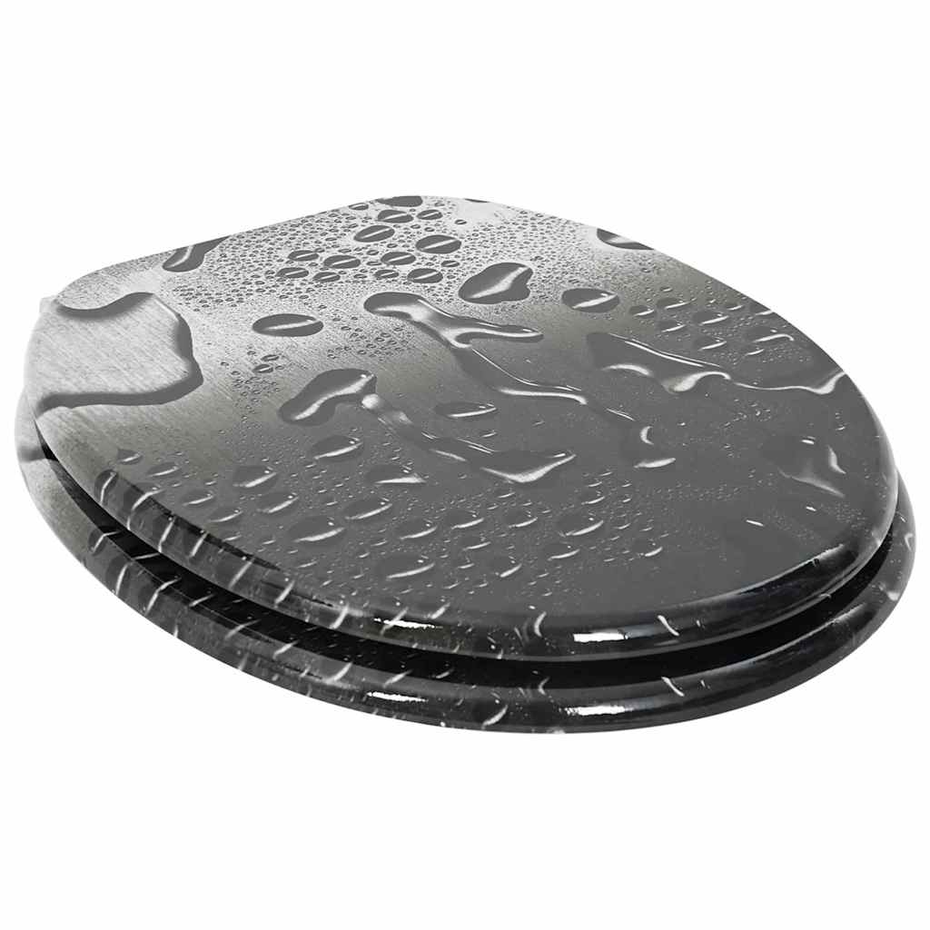 Soft-Close Toilet Seat Grey 44 x 38 cm MDF board