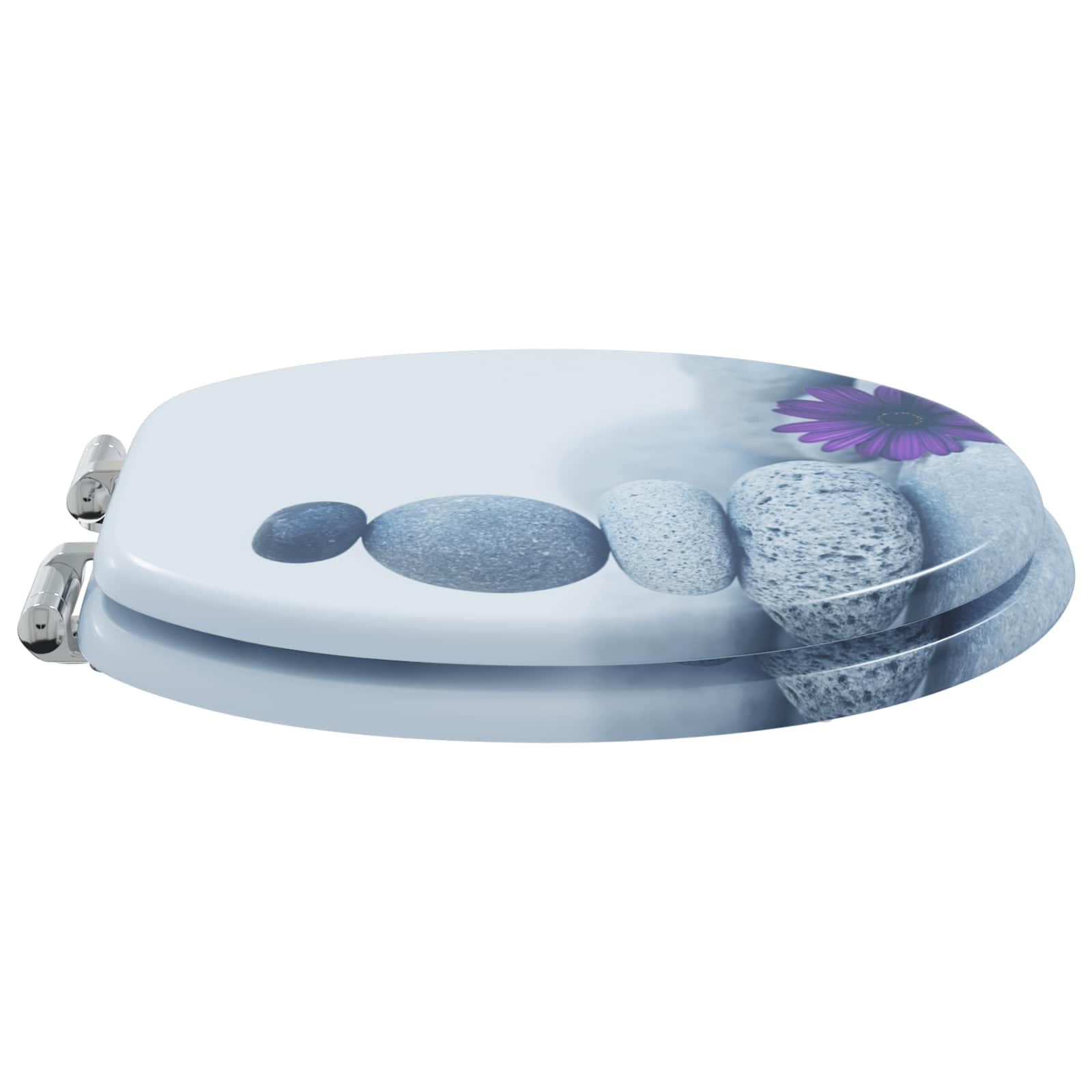 Soft-Close Toilet Seat Grey 44 x 38 cm MDF board