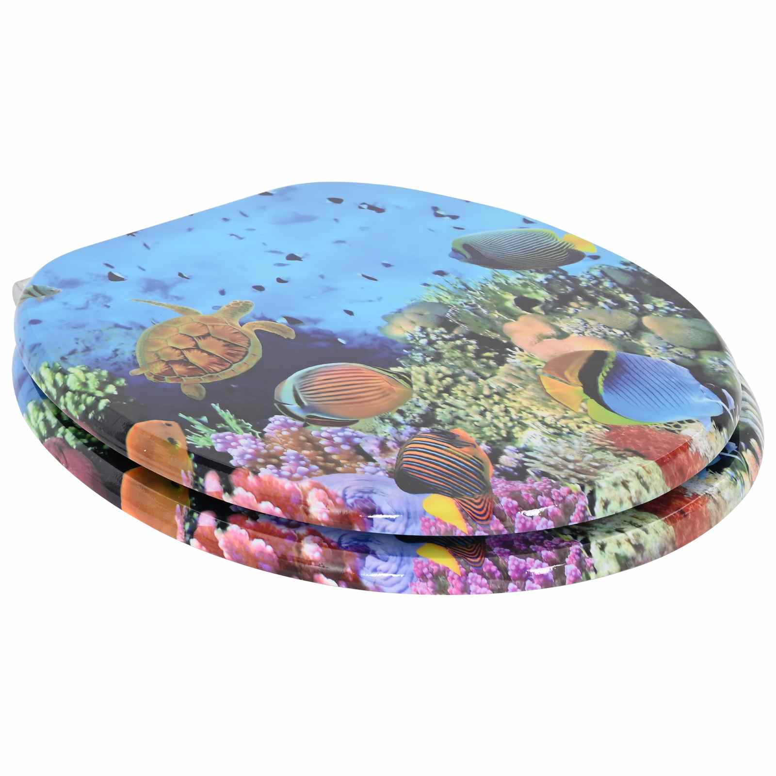 Soft-Close Toilet Seat Deep Sea Blue 44 x 38 cm MDF board
