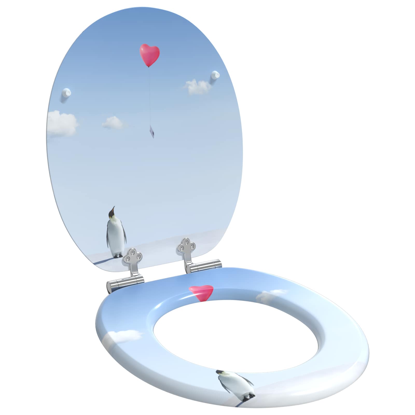 Soft-Close Toilet Seat Blue 44 x 38 cm MDF board