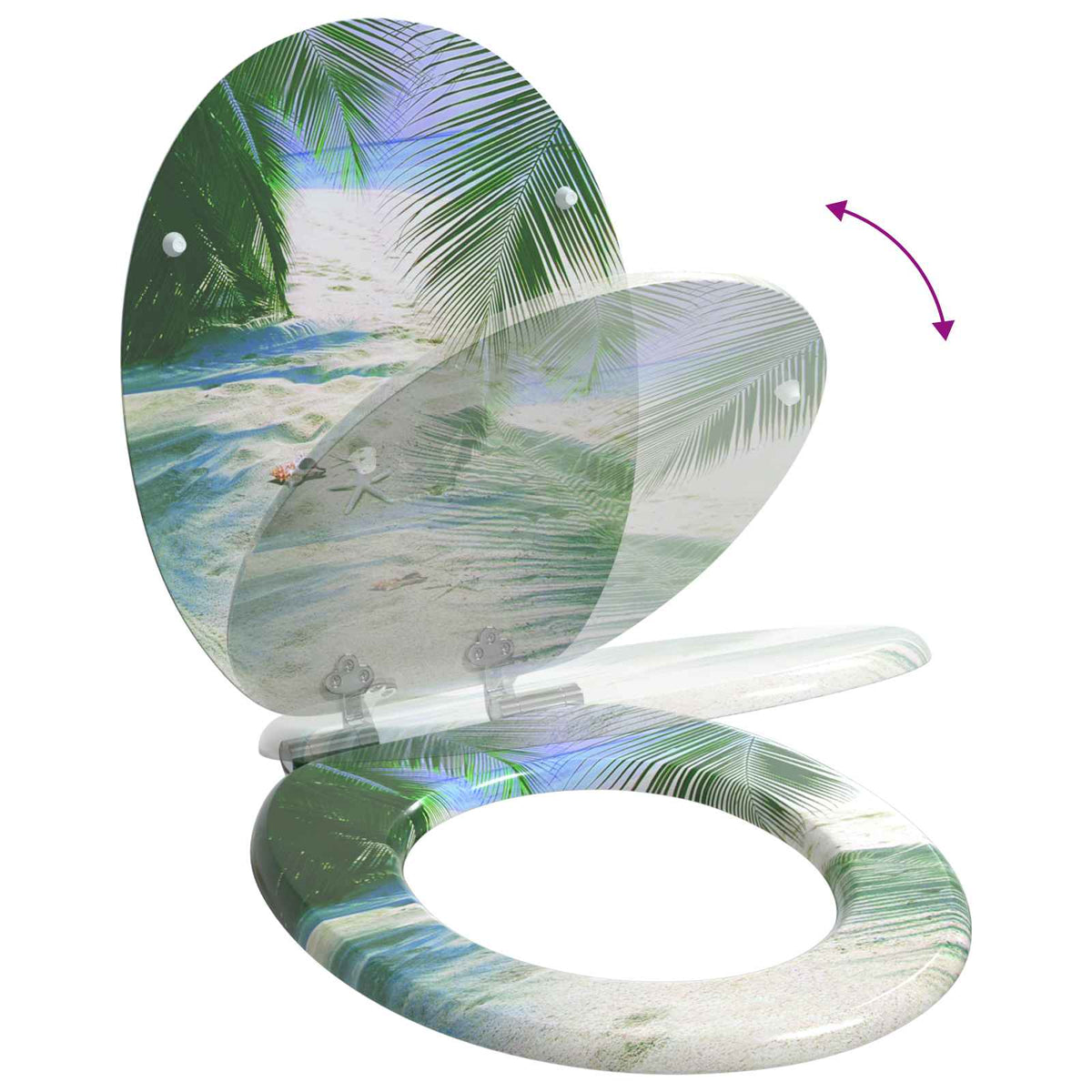 Soft-Close Toilet Seat Green 44 x 38 cm MDF board