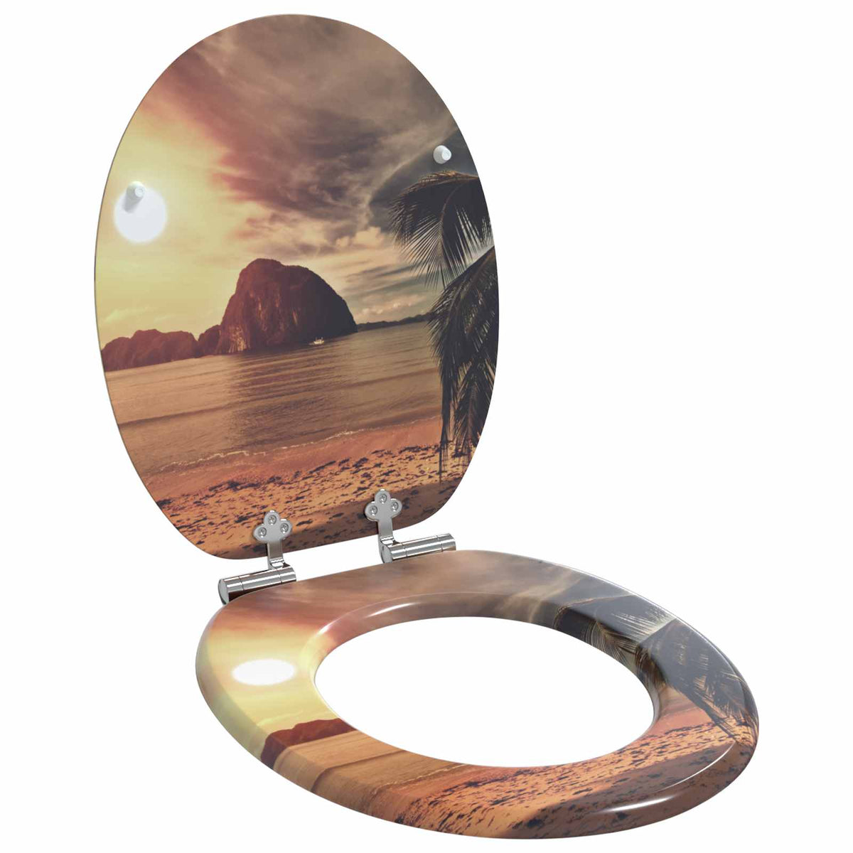 Soft-Close Toilet Seat Orange 44 x 38 cm MDF board