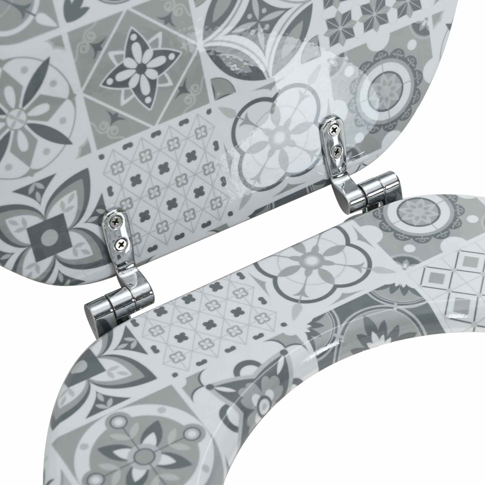 Soft-Close Toilet Seat Grey 44 x 38 cm MDF board