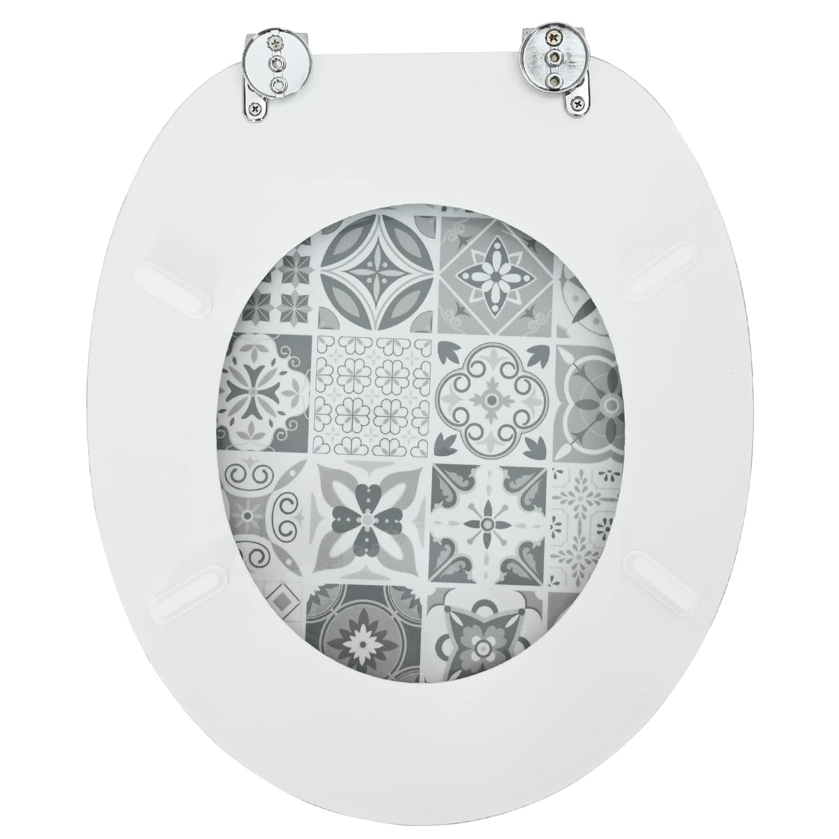 Soft-Close Toilet Seat Grey 44 x 38 cm MDF board