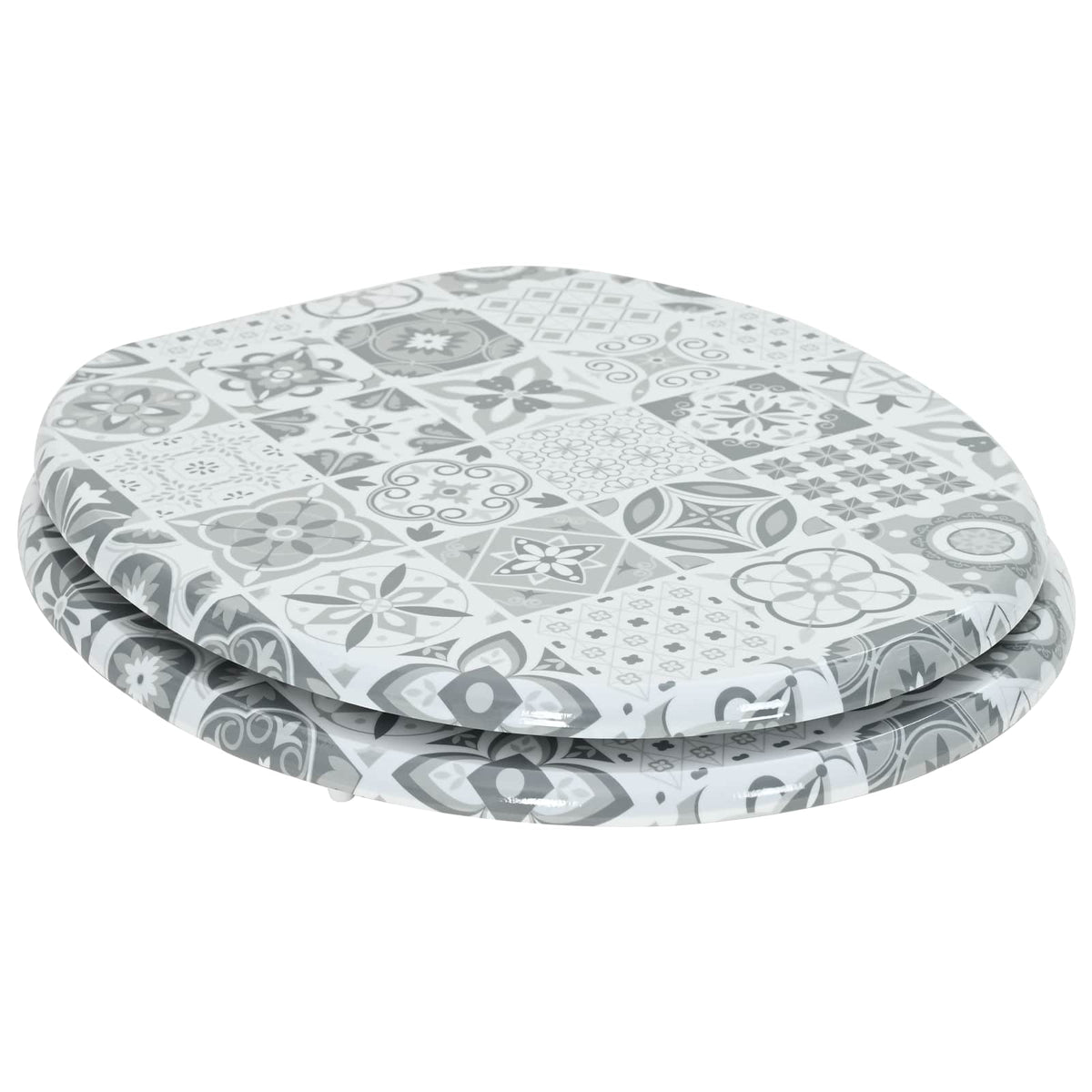 Soft-Close Toilet Seat Grey 44 x 38 cm MDF board