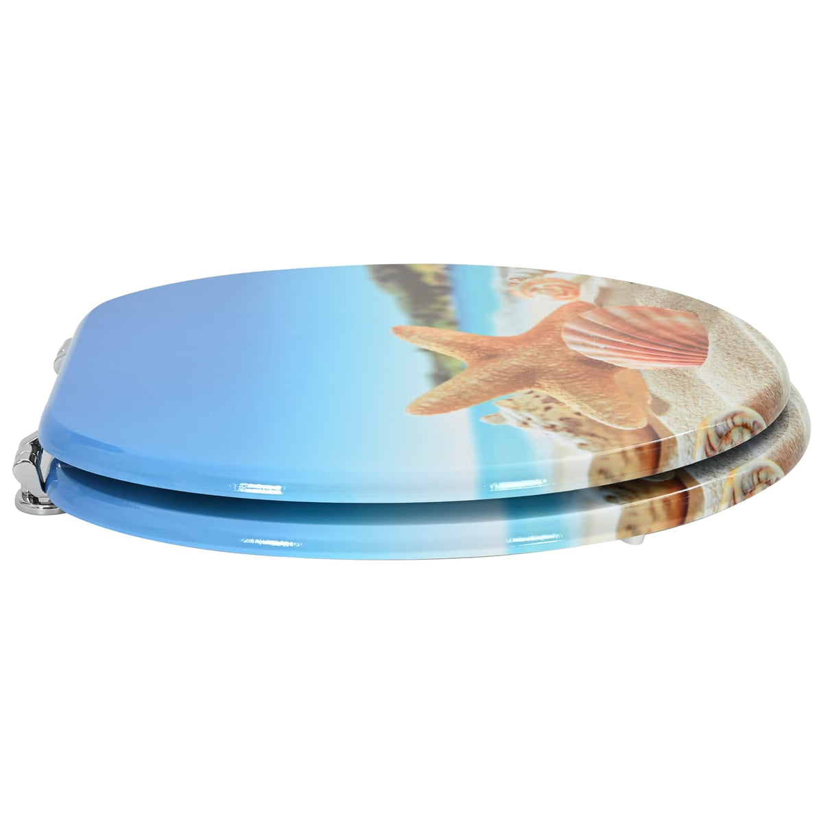 Soft-Close Toilet Seat Light Blue 44 x 38 cm MDF board