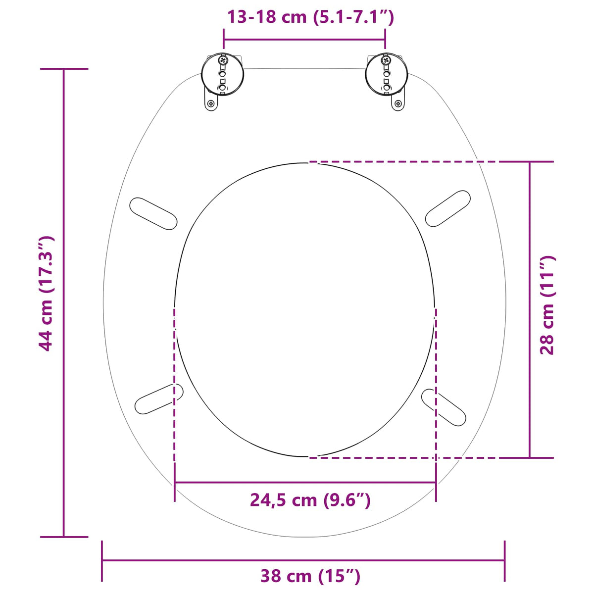 Soft-Close Toilet Seat Light Blue 44 x 38 cm MDF board
