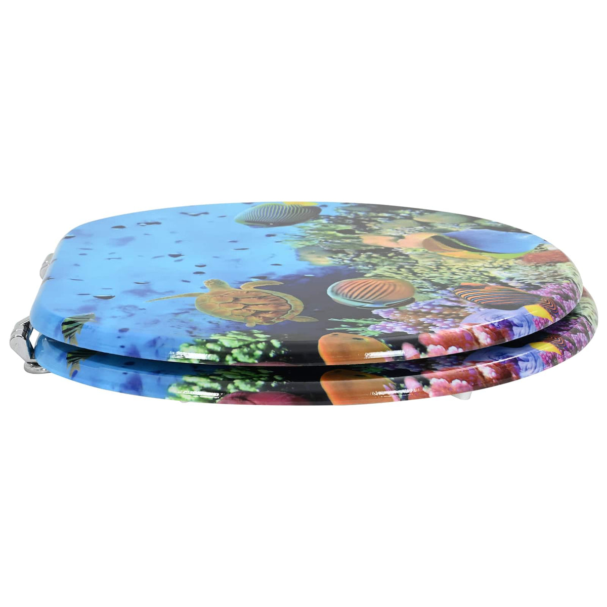 Soft-Close Toilet Seat Deep Sea Blue 44 x 38 cm MDF board
