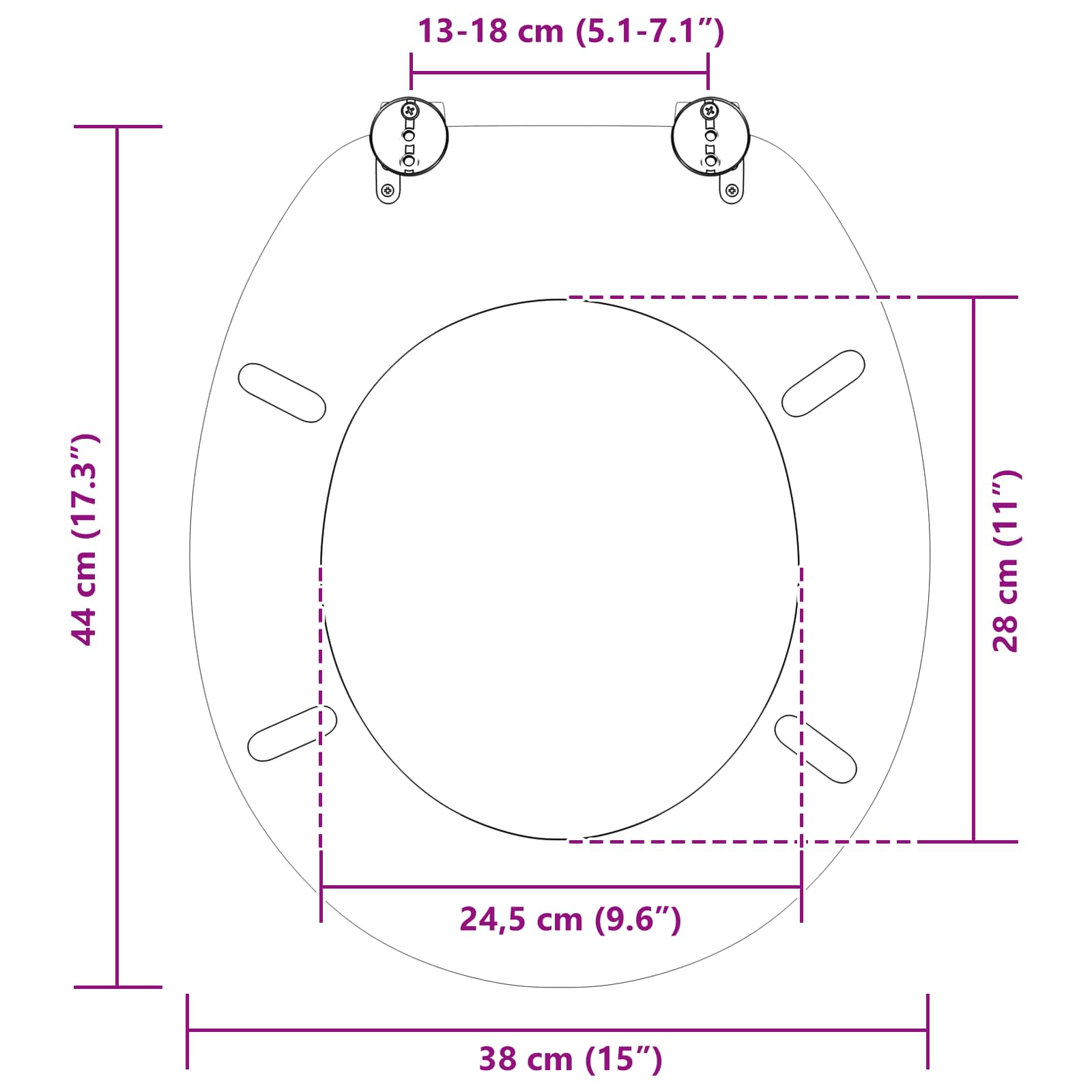 Soft-Close Toilet Seat Deep Sea Blue 44 x 38 cm MDF board