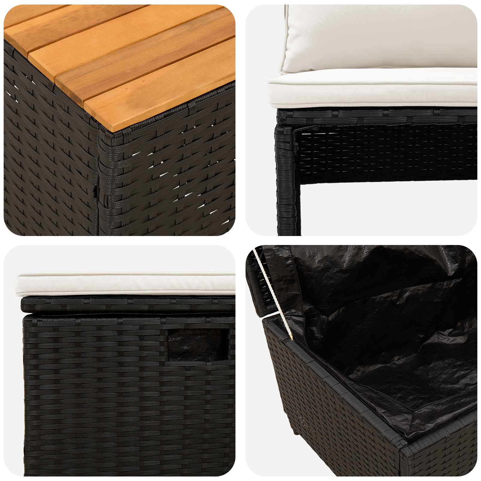 Outdoor Sofa Set 4 -Seater 4 pcs 55 x 30 x 39 cm.