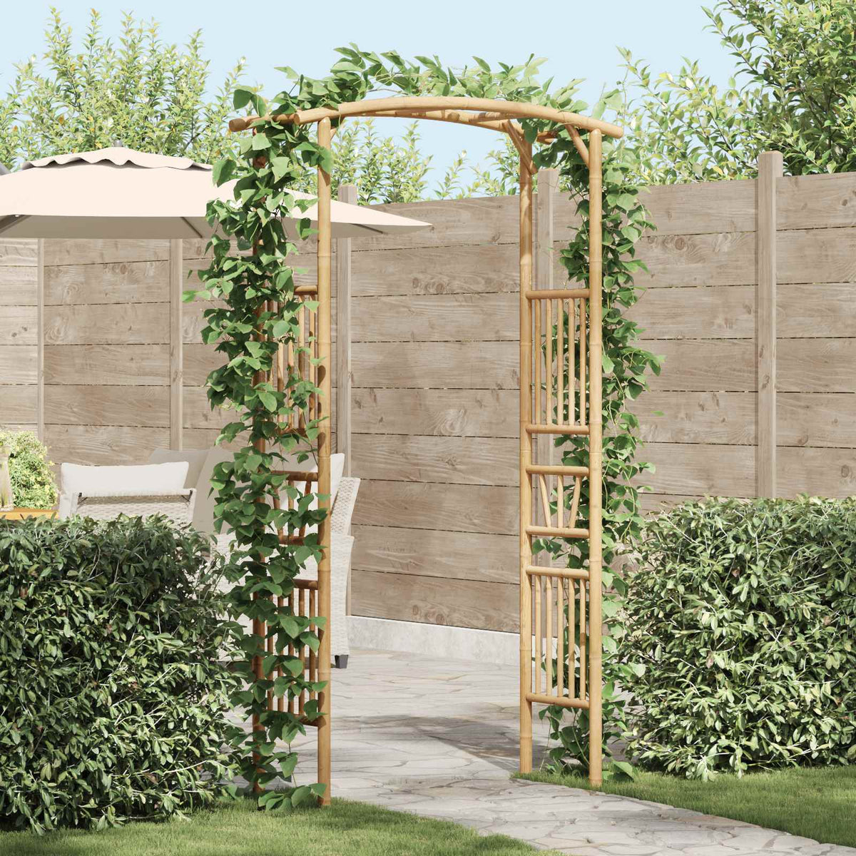 Garden Arch Natural 110 x 40 x 205 cm Bamboo