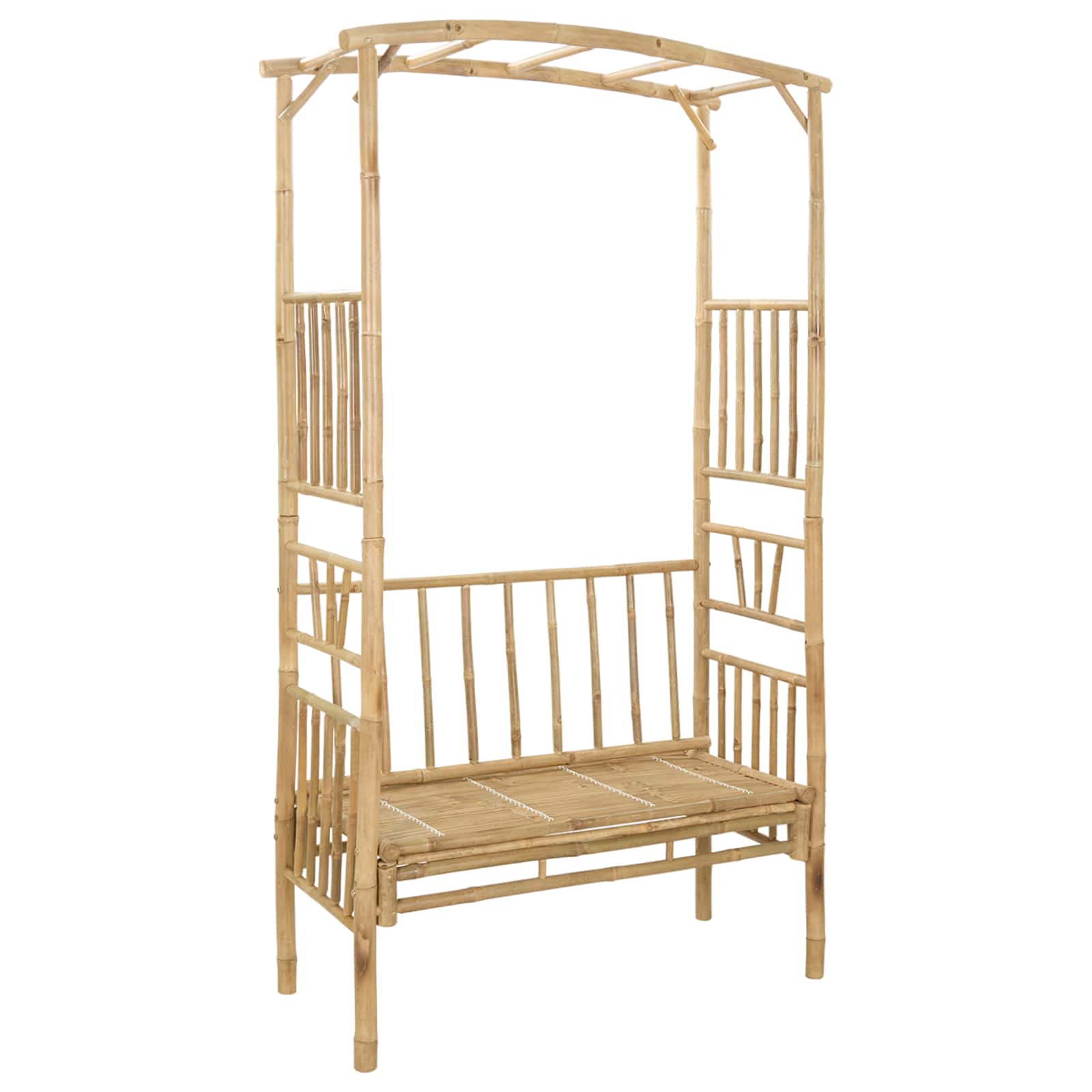Garden Arch with Bench 115 x 50 x 205 cm Bamboo