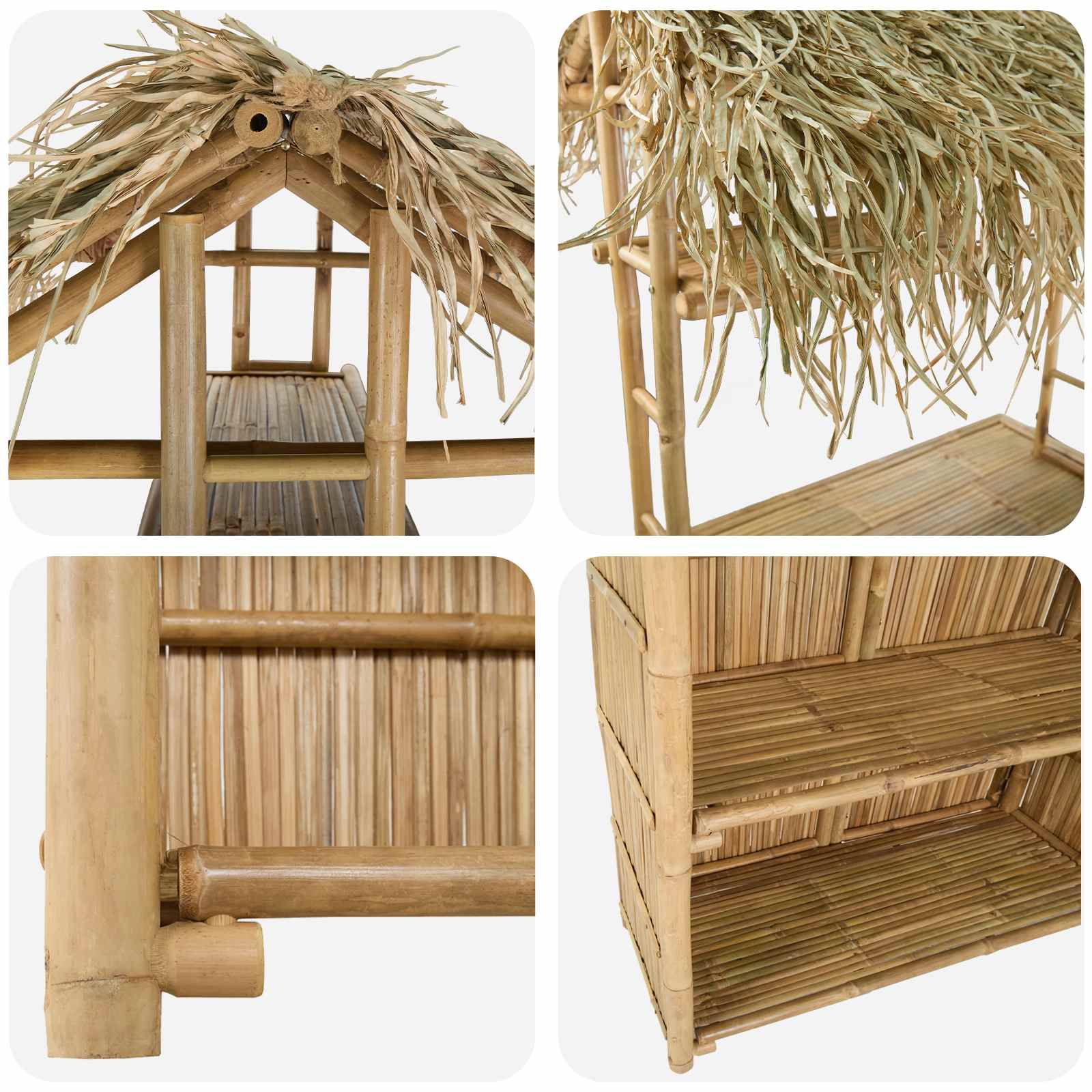 Outdoor Bar Table Natural 115 x 95 x 215 cm Bamboo