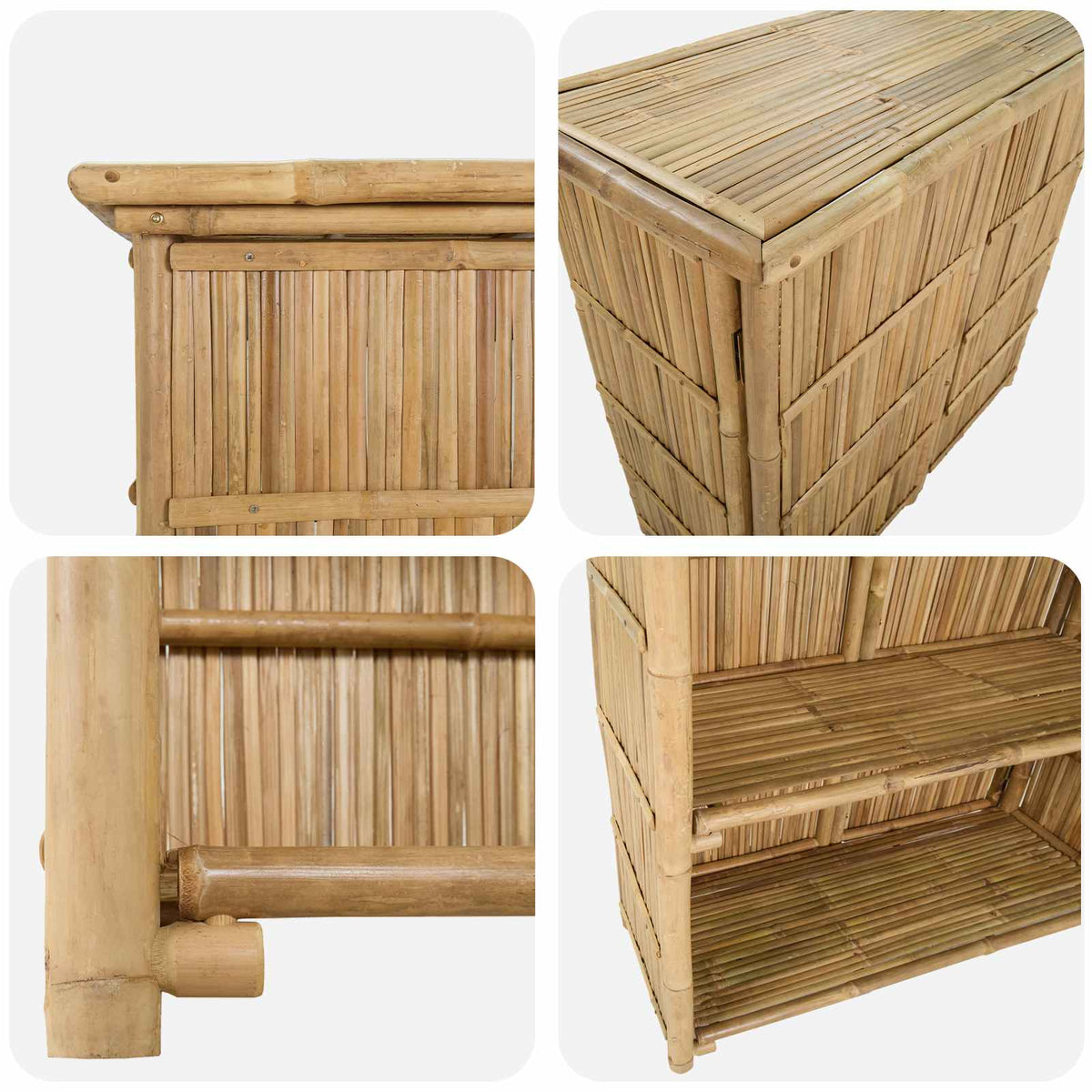 Outdoor Bar Table Natural 115 x 55 x 105 cm Bamboo