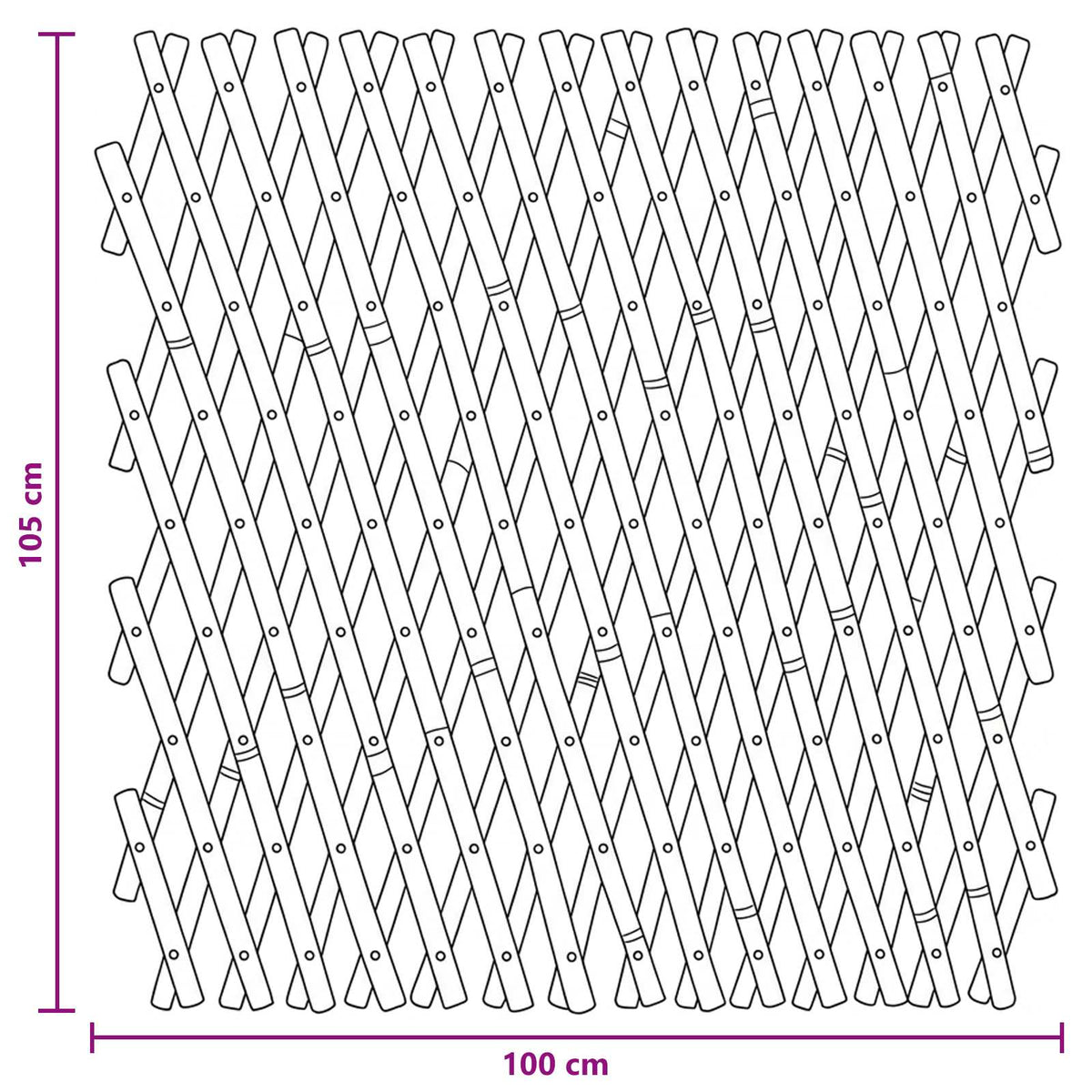 Expandable Trellis Fence 2 pcs Light Brown 100 x 105 cm Bamboo