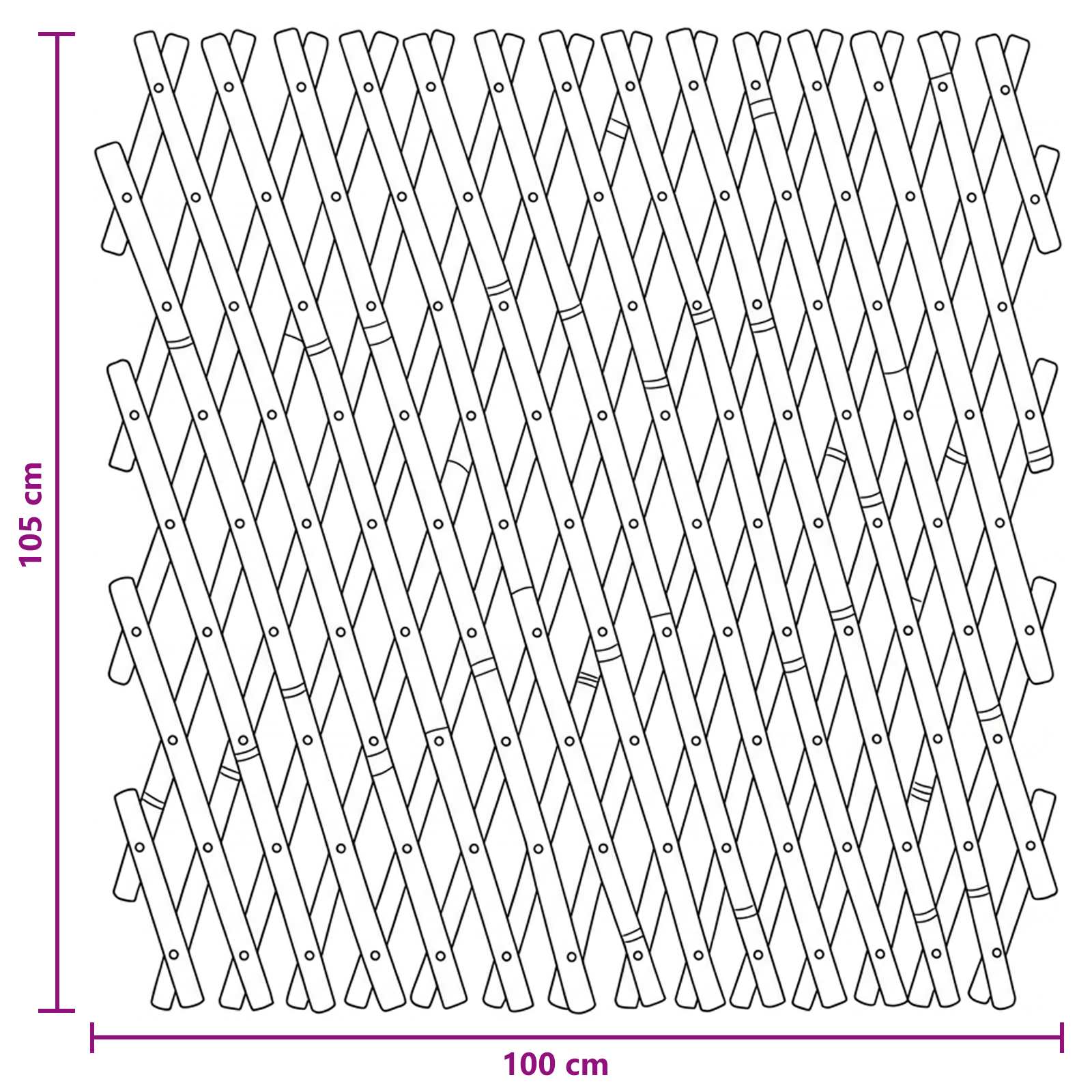 Expandable Trellis Fence 2 pcs Light Brown 100 x 105 cm Bamboo