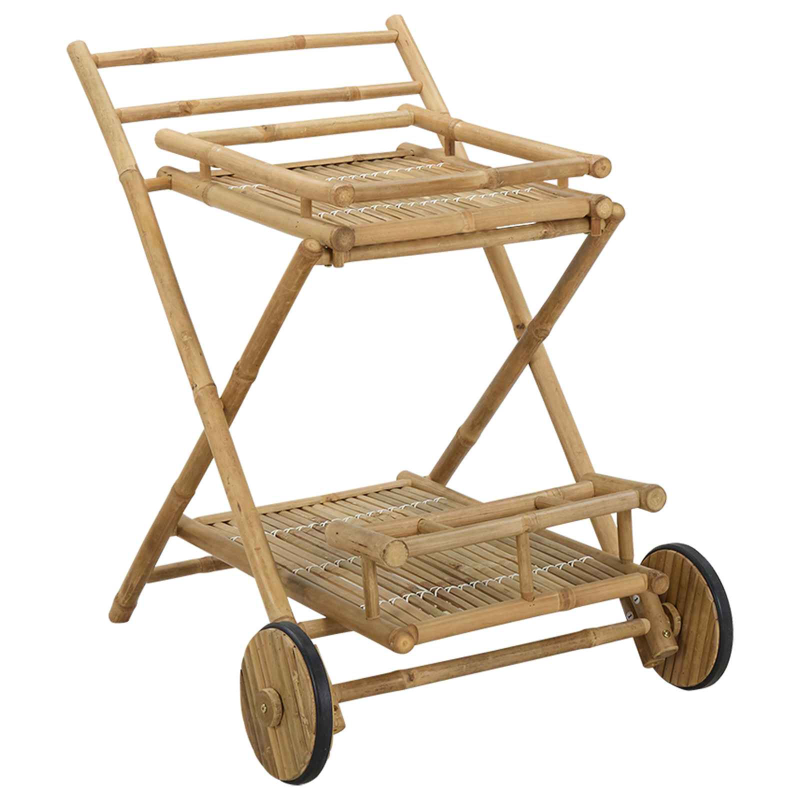 Tea Trolley with wheels Natural 79 x 67.5 x 84 cm Bamboo