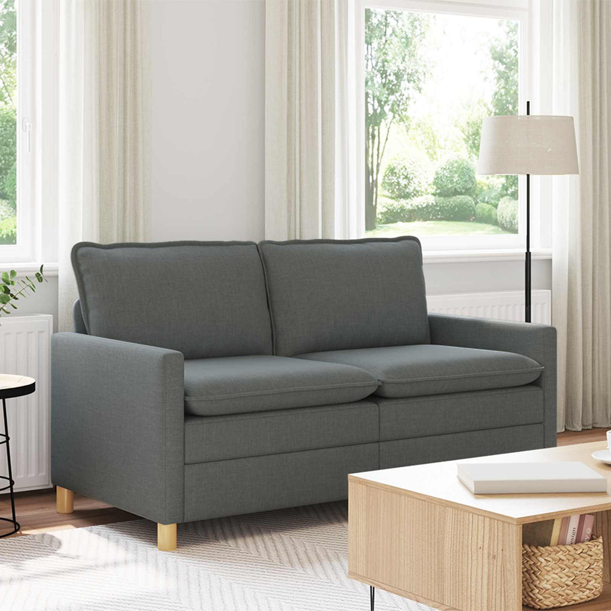 Sofa Dark Grey 156 x 81 x 87.5 cm Fabric