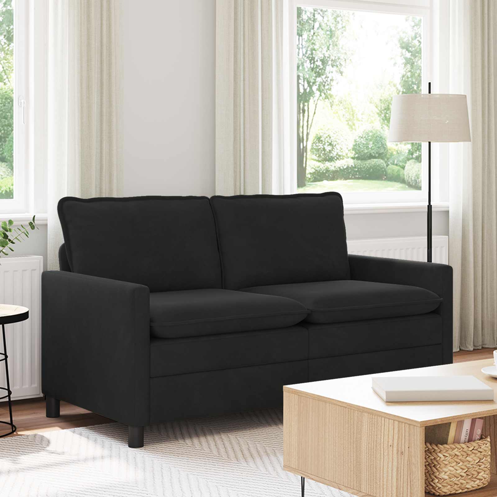 Sofa Black 156 x 81 x 87.5 cm Velvet