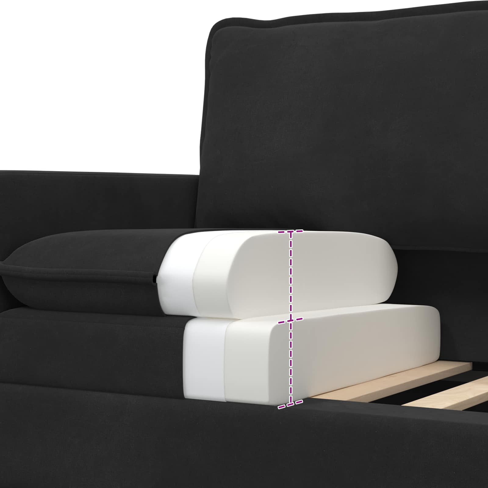 Sofa Black 156 x 81 x 87.5 cm Velvet