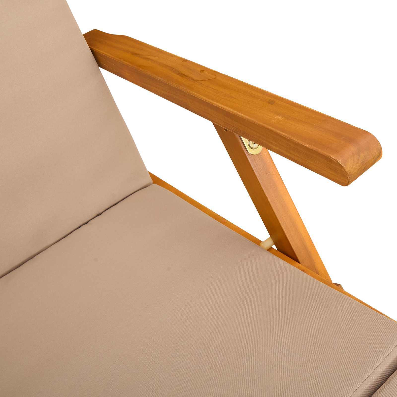 Reclining and Folding Sunlounger Solid Acacia Wood