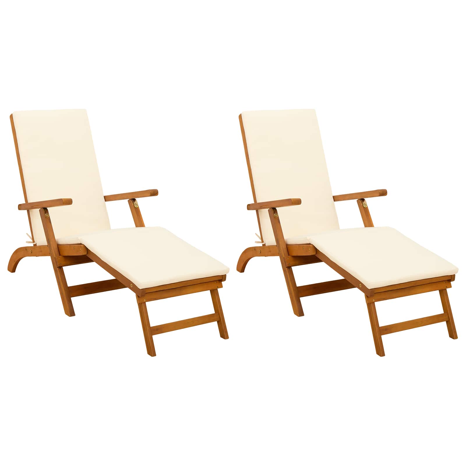 Reclining and Folding Sunlounger 2 pcs 55 x 146 x 91 cm
