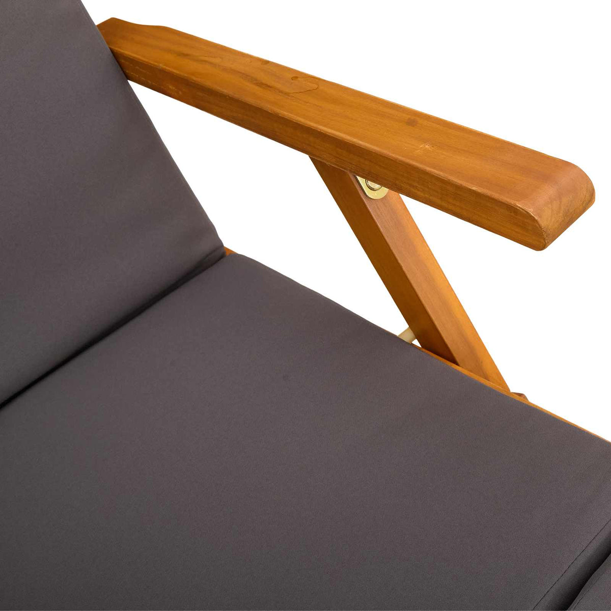 Reclining and Folding Sunlounger 2 pcs Solid Acacia Wood Grey
