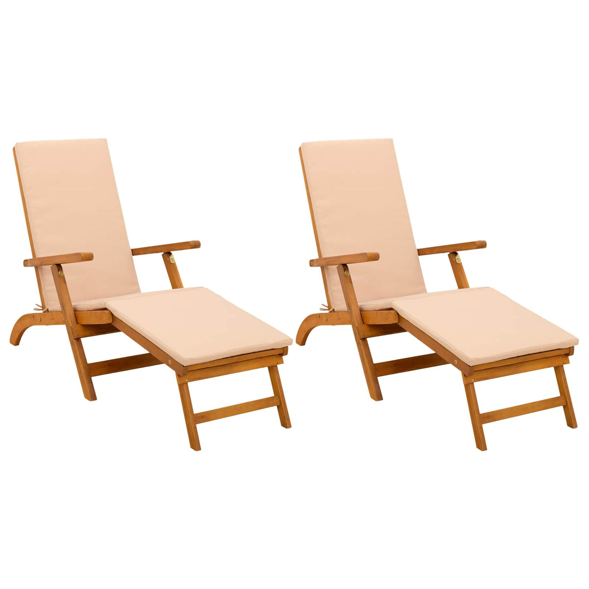 Reclining and Folding Sunlounger 2 pcs 55 x 146 x 91 cm