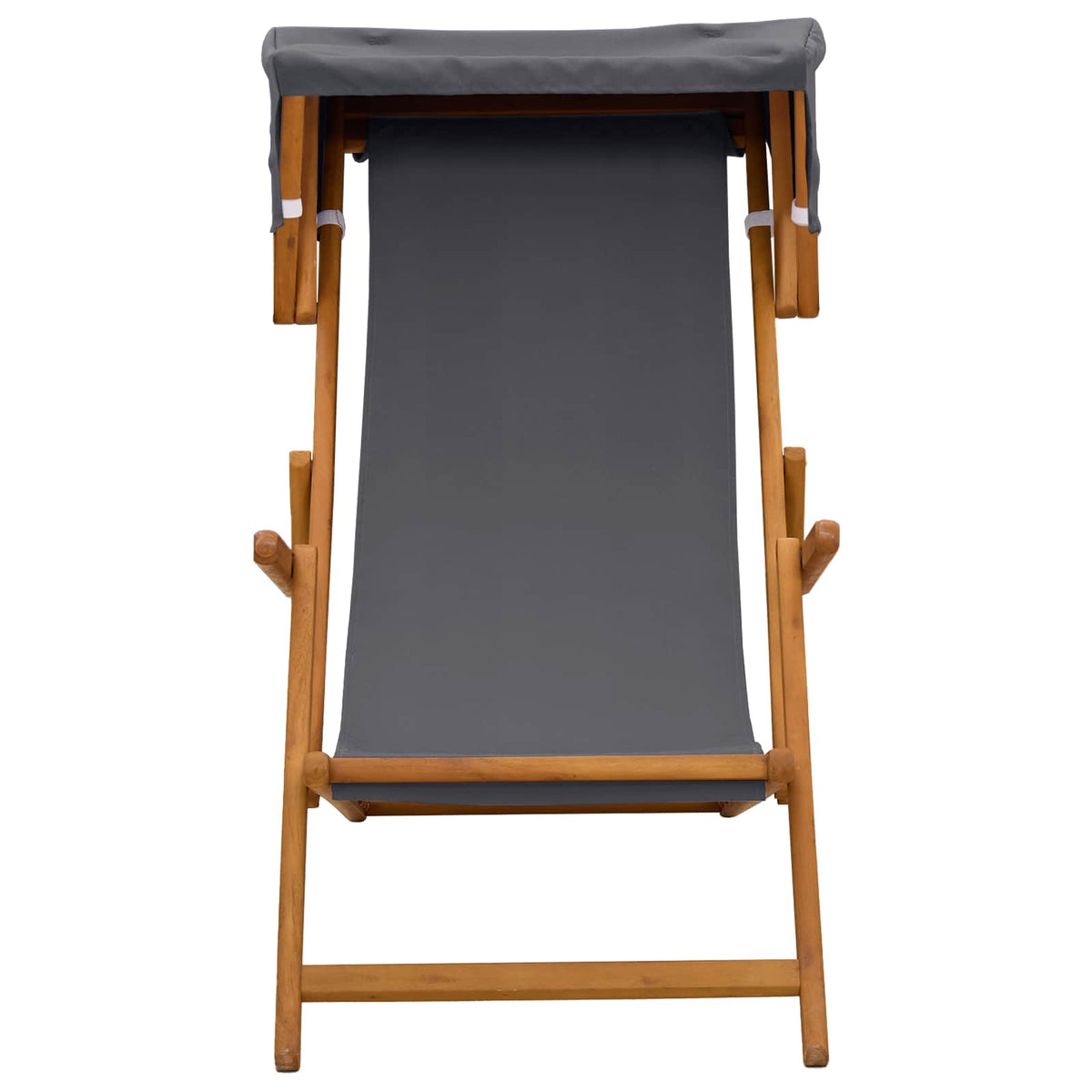 Deck Chair 3 Position Solid Eucalyptus Wood Grey