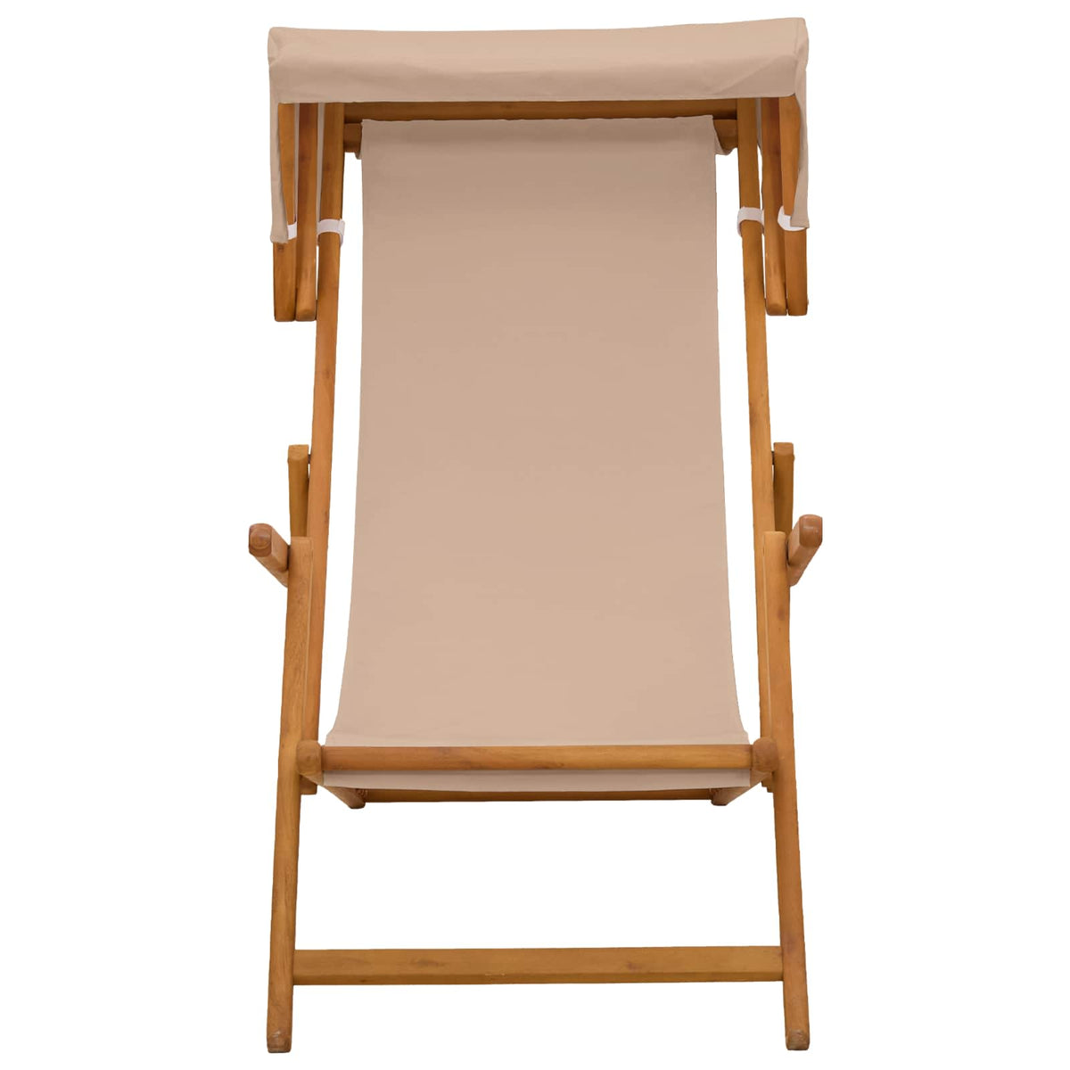 Deck Chair 3 Position Solid Eucalyptus Wood Taupe