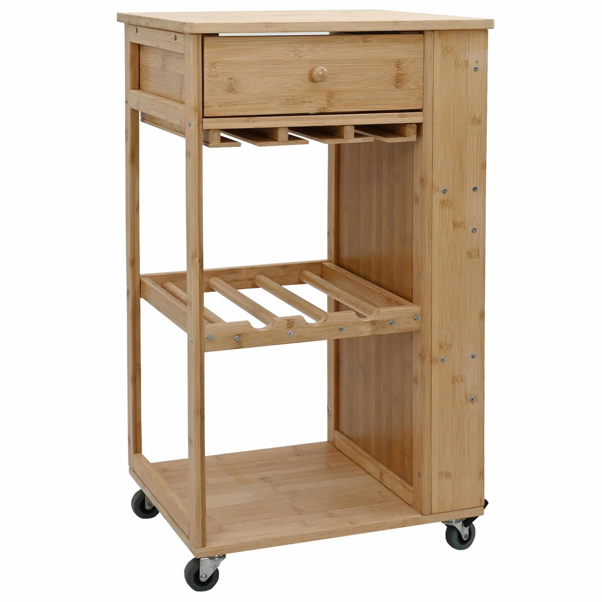 Kitchen Trolley with Wheels Natural 47.5 x 36 x 83 cm Bamboo