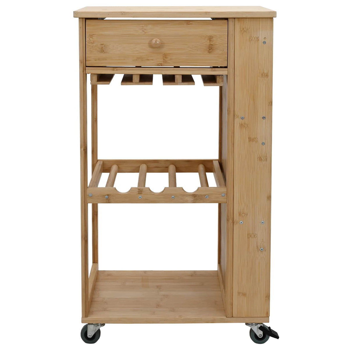 Kitchen Trolley with Wheels Natural 47.5 x 36 x 83 cm Bamboo