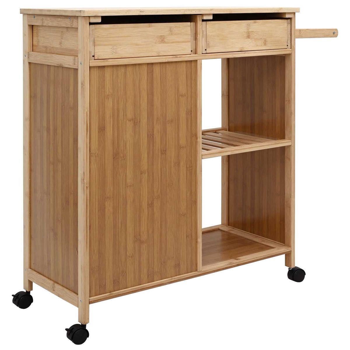 Kitchen Trolley with Wheels Natural 90.5 x 36 x 86.5 cm Bamboo