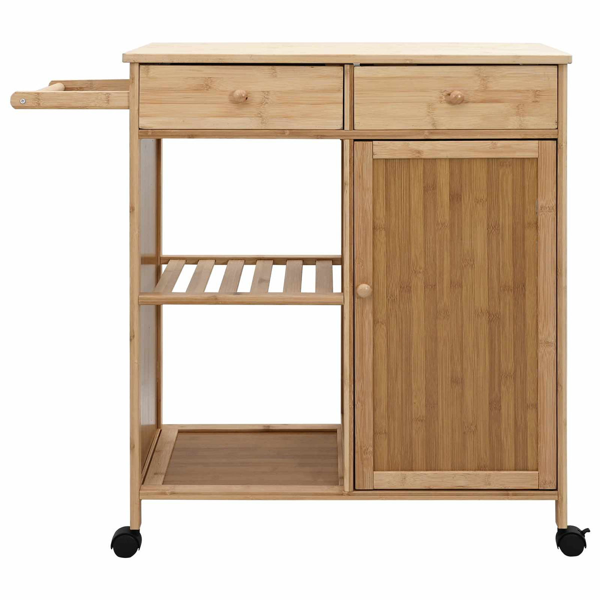 Kitchen Trolley with Wheels Natural 90.5 x 36 x 86.5 cm Bamboo