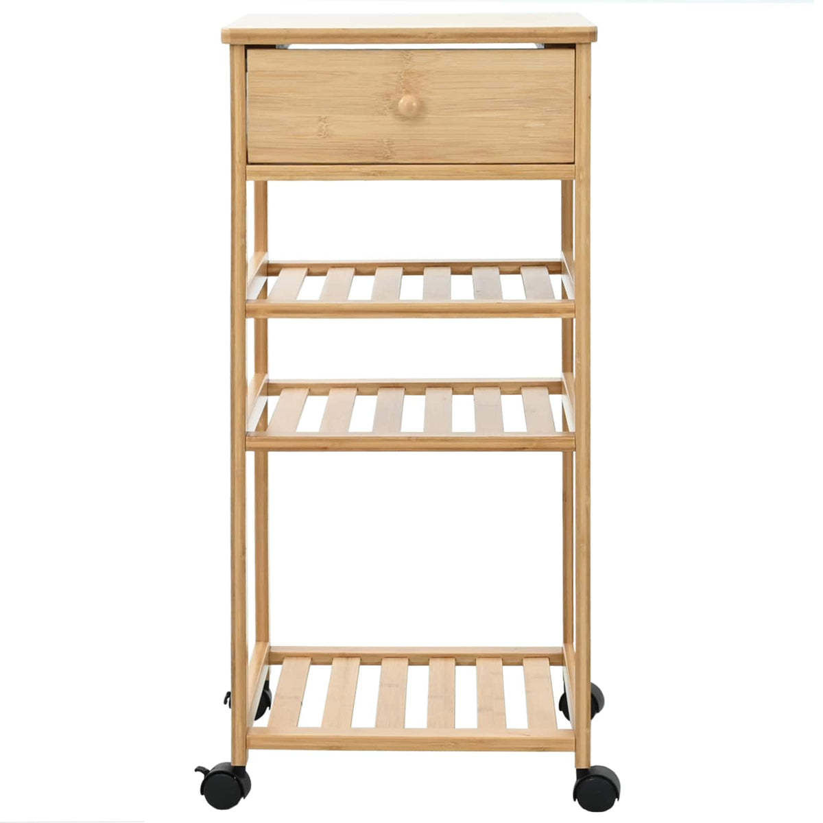 Kitchen Trolley with Wheels Natural 37 x 36 x 80 cm Bamboo