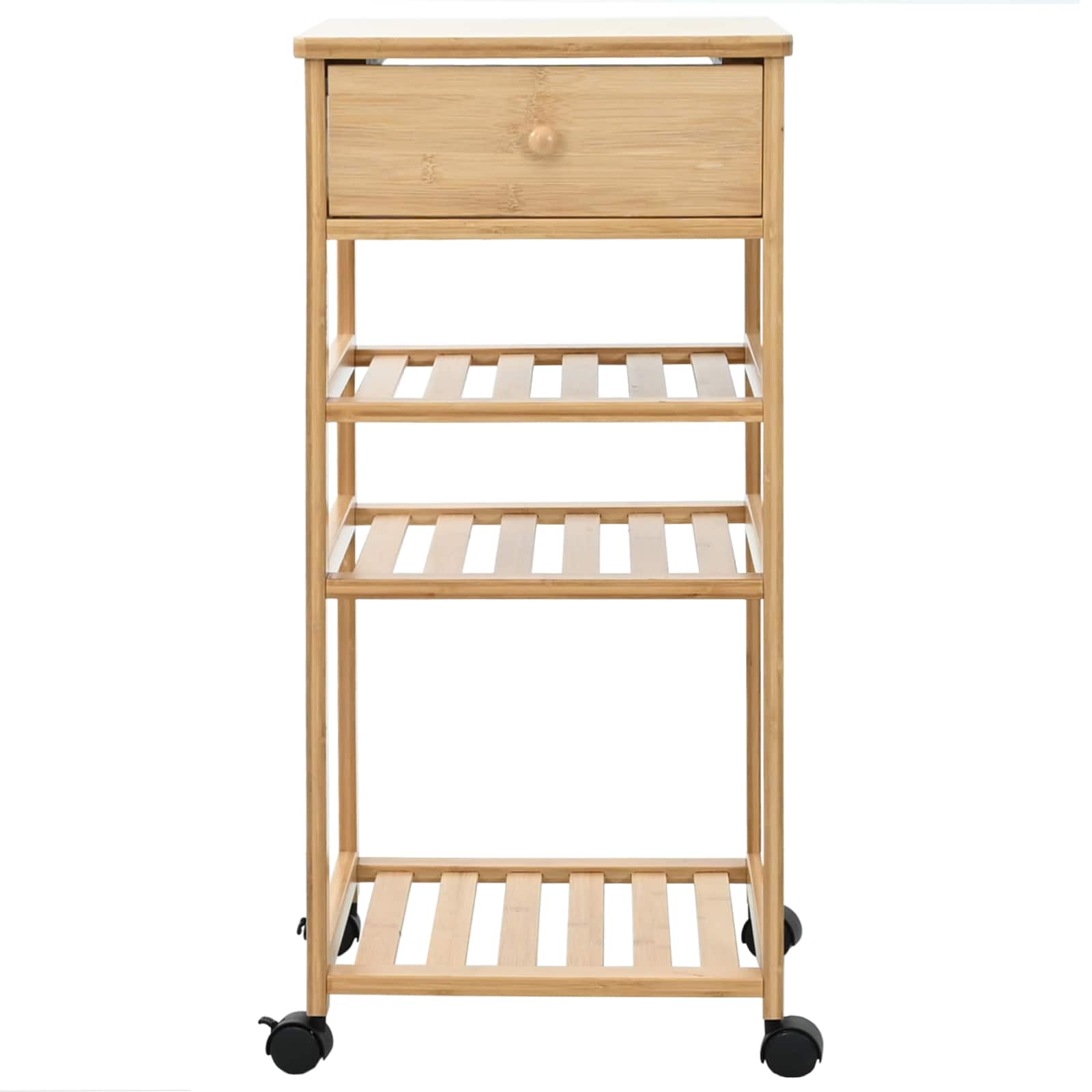 Kitchen Trolley with Wheels Natural 37 x 36 x 80 cm Bamboo