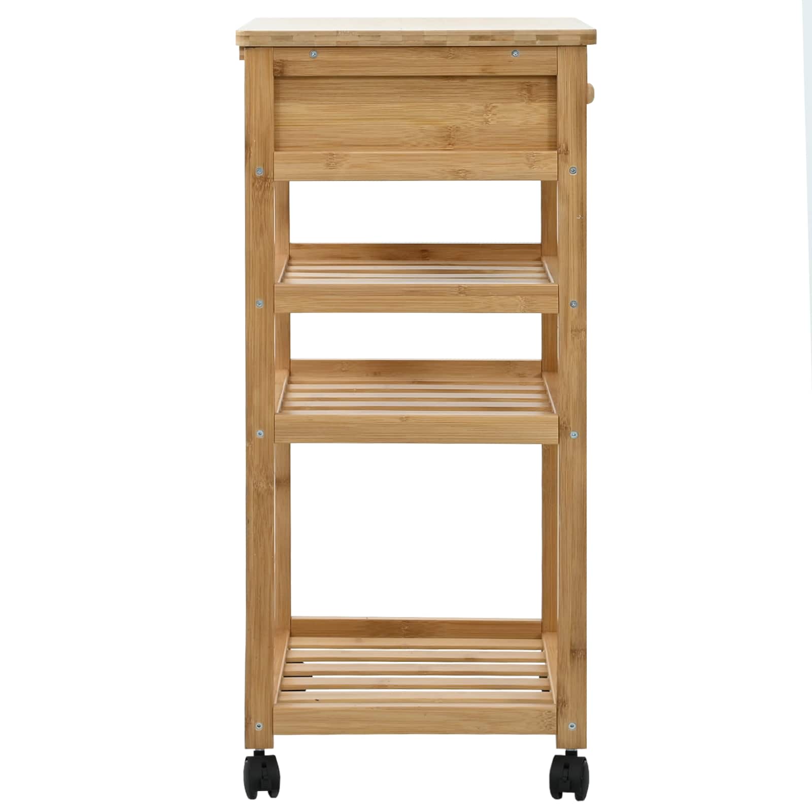 Kitchen Trolley with Wheels Natural 37 x 36 x 80 cm Bamboo