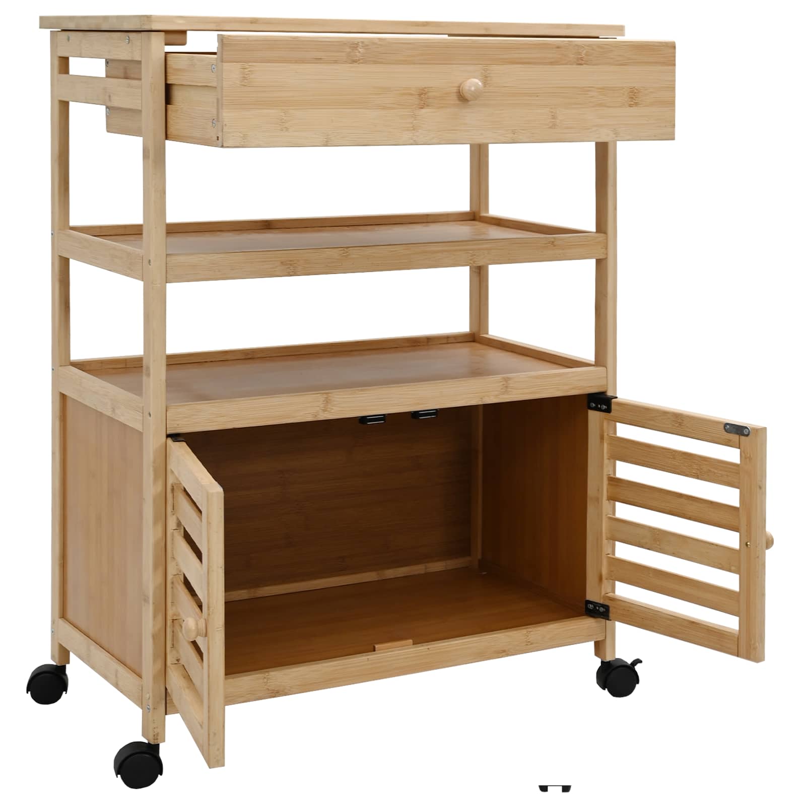 Kitchen Trolley with Wheels Natural 59.5 x 36 x 82 cm Bamboo
