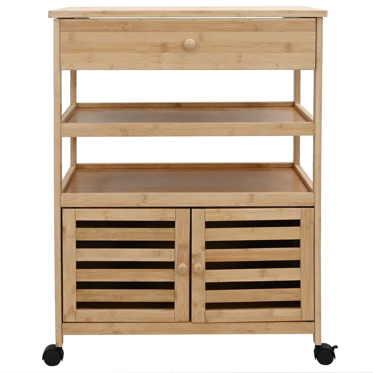 Kitchen Trolley with Wheels Natural 59.5 x 36 x 82 cm Bamboo