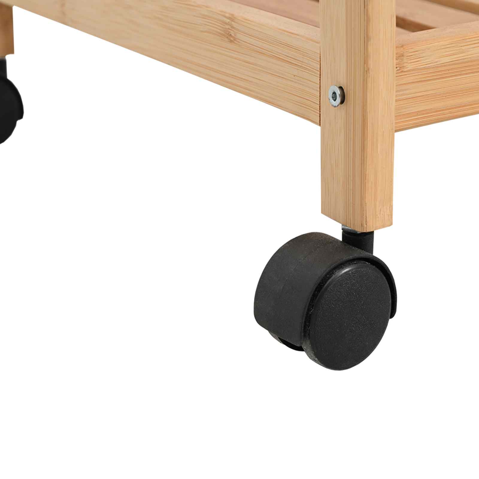 Kitchen Trolley with Wheels Natural 46 x 38 x 76 cm Bamboo