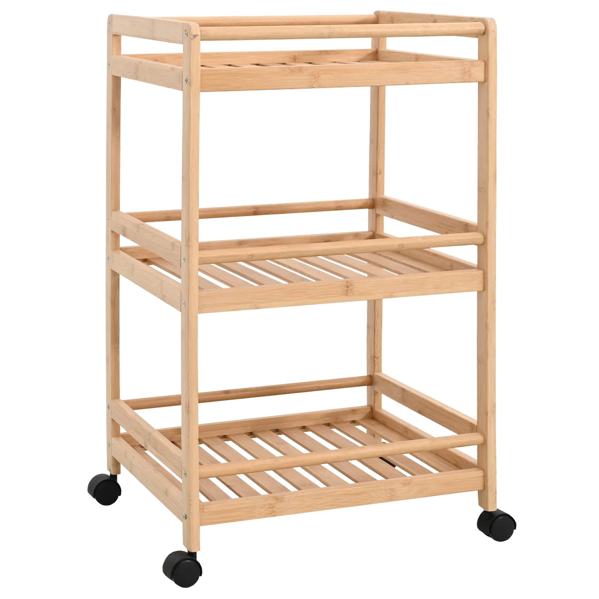 Kitchen Trolley with Wheels Natural 46 x 38 x 76 cm Bamboo