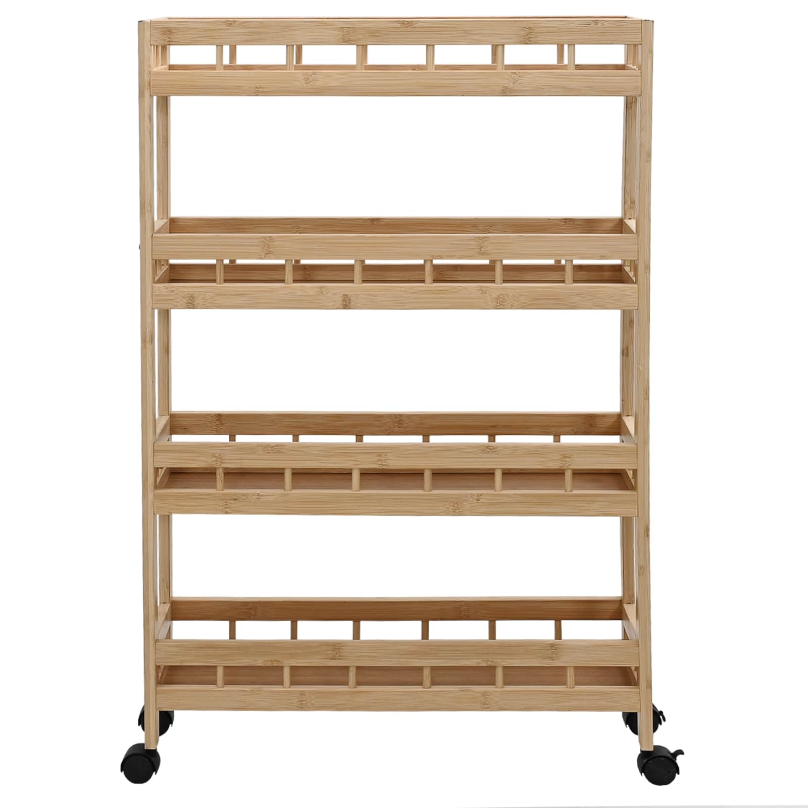 Kitchen Trolley with Wheels Natural 60 x 18 x 97 cm Bamboo