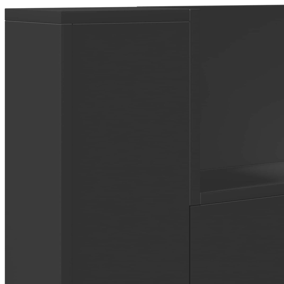 Headboard Black Engineered Wood