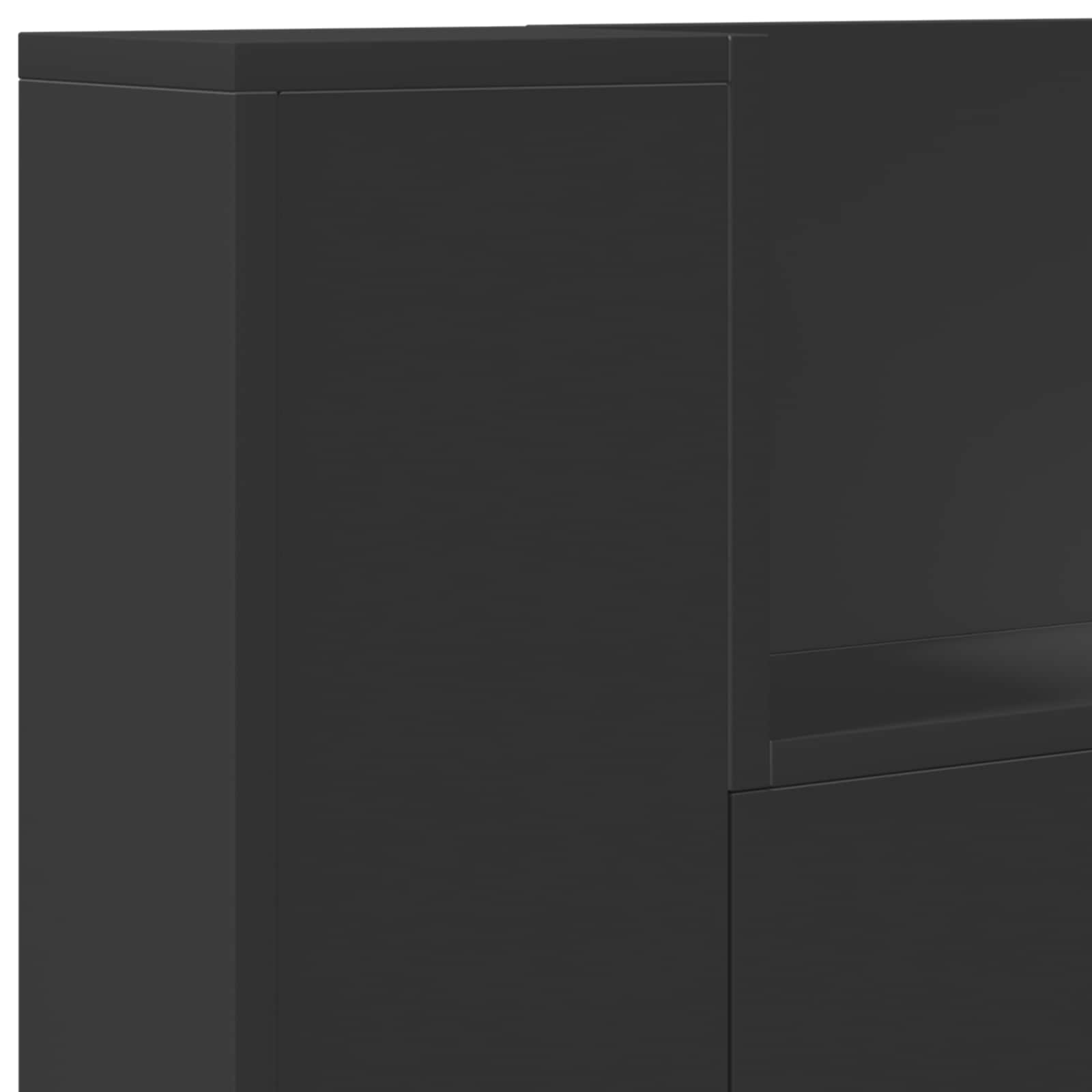 Headboard Black Engineered Wood