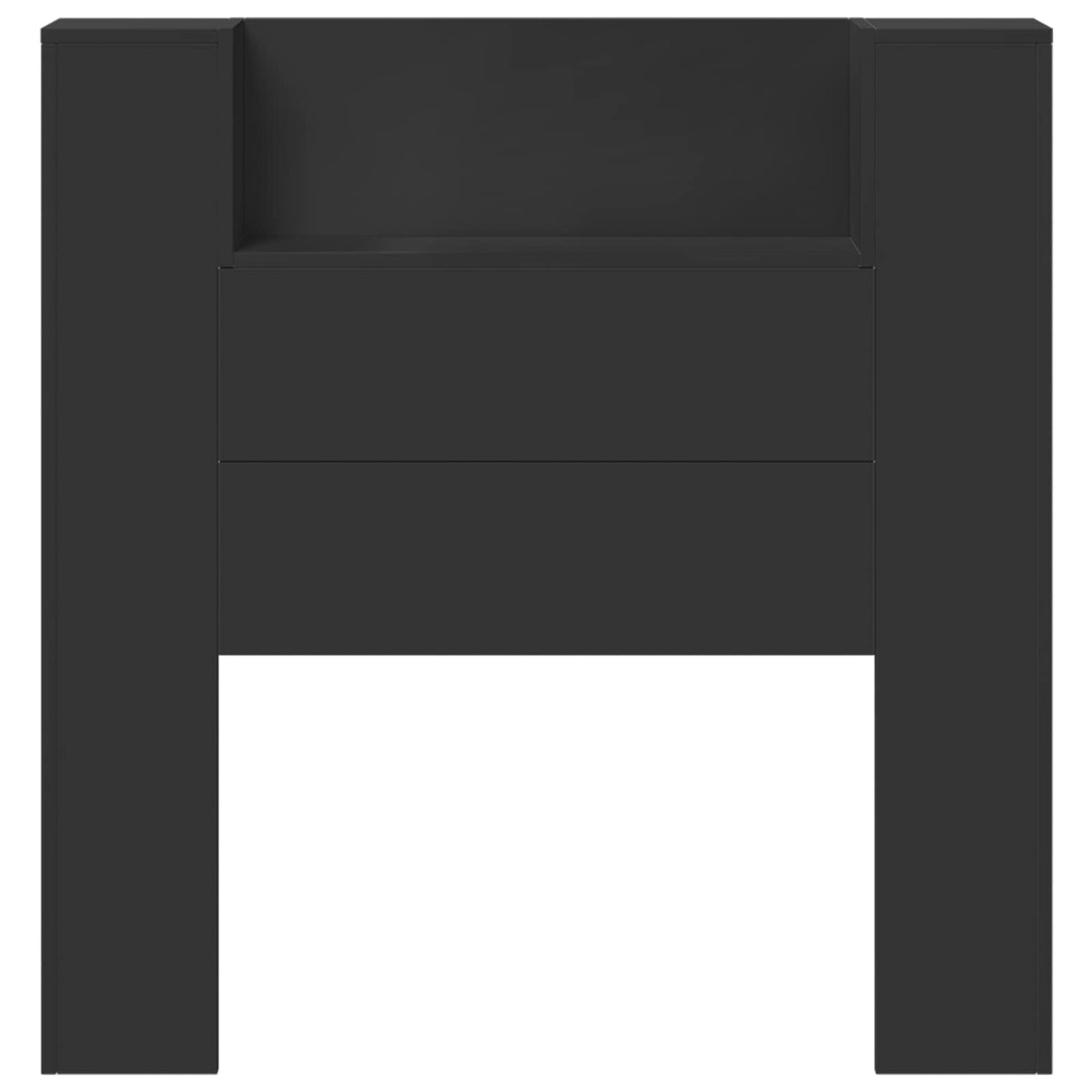 Headboard Black Engineered Wood
